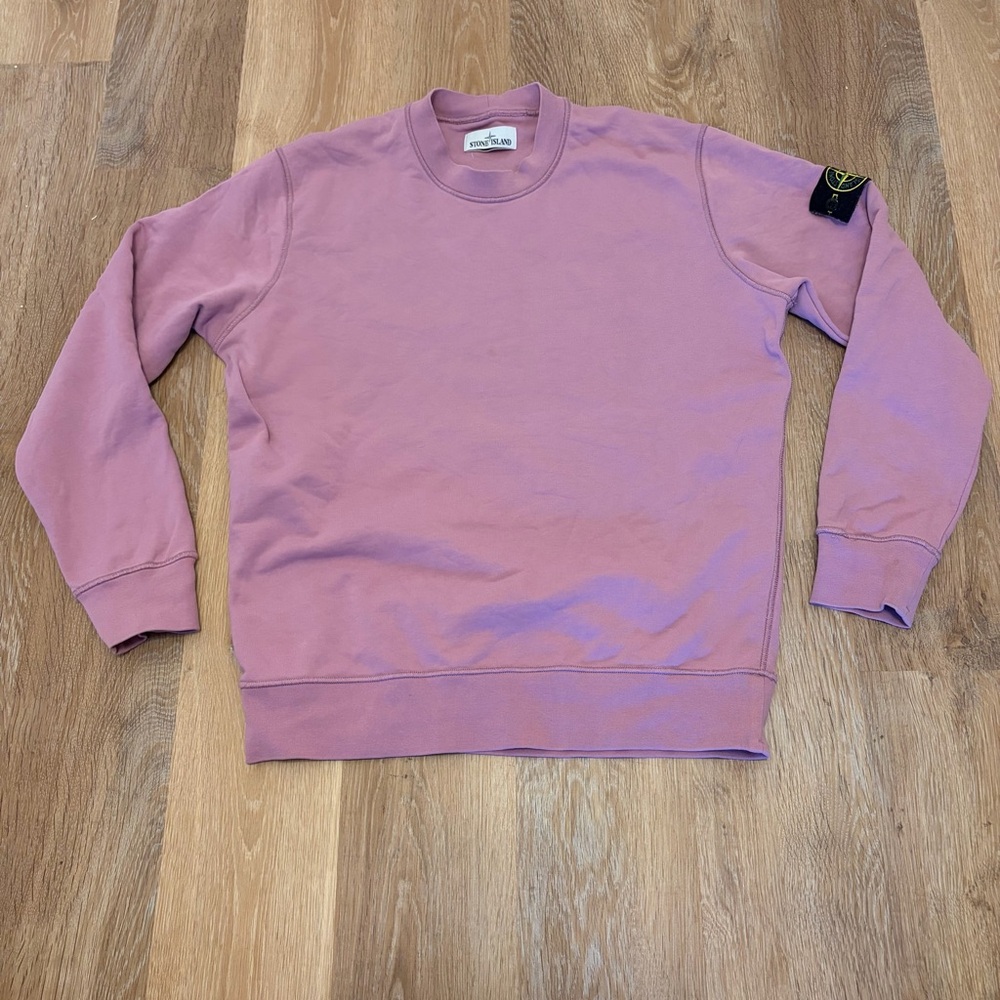 Stone Island Pink Crewneck Sweatshirt Compass Patch Pullover Size XL
